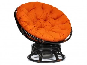 Кресло-качалка Papasan w 23/01 B с подушкой Antique brown, ткань Оранжевый в Ревде - revda.магазин96.com | фото