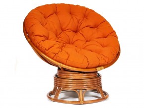 Кресло-качалка Papasan w 23/01 B с подушкой Cognac, ткань Оранжевый в Ревде - revda.магазин96.com | фото