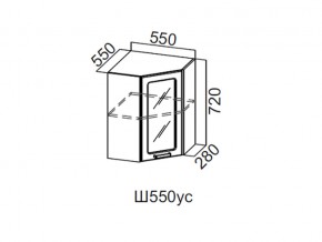 Ш550ус/720 Шкаф навесной 550/720 (угловой со стеклом) в Ревде - revda.магазин96.com | фото